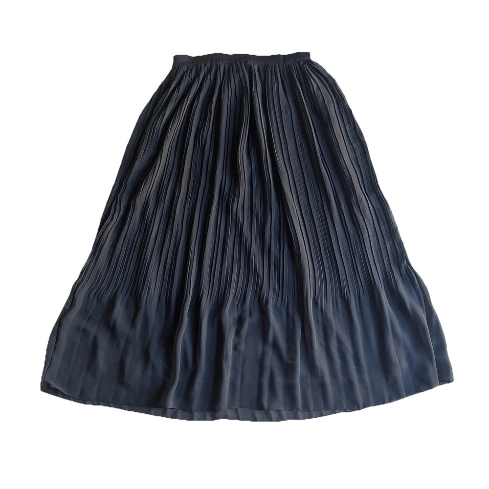 Misook Black Accordion Skirt Small Lined Pull On Elastic Waist